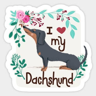 I love my Dachshund Doxie Weiner Dog Sticker